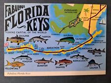 Postcard Fabulous Florida Keys Fishing Capital Of The World Map picture