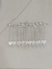 Antique Lot of 10 French Cut Crystal Chandelier, Mantle Luster Spear Prisms picture