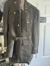 Named WWII Armt Air Corps AAC Uniform 4 Pocket Jacket And Trousers with hat picture