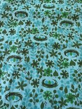 Vintage Retro Fabric Green & Blue 36