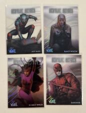 2024 UD Flair Marvel Acrylic Aether Lot 4 Daredevil, Scarlet Witch, Black Widow picture