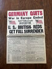 MAY 7, 1945 - PITTSBURGH SUN-TELEGRAPH NEWSPAPER - ORIGINAL - COMPLETE picture