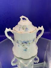 Vintage Crooksville (?) China Forgetmenot Flower Lidded Sugar Bowl Unmarked picture