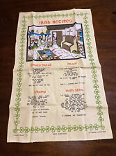 Vintage Causeway Linen Dishtowel Yellow Irish Recipes Made In Ireland -FE21 picture