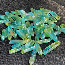 100G colours titanium rainbow aura lemurian quartz crystal 11-12pcs picture