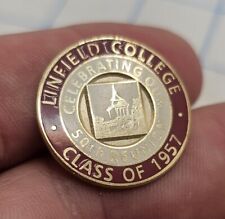 VTG Lapel Pinback Hat Pin Gold Tone Linfield College 50th Reunion Class Of 1957 picture