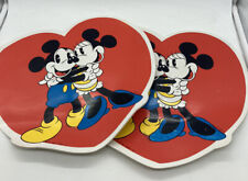 Vintage Walt Disney Mickey Mouse Minnie Mouse Set of 2 Heart Place Mat Placemat  picture