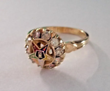 RARE- Order Eastern Star 10k gold filled HEART rhinestone RING Mostly size 10 picture