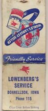1950's?  Matchbook Lowenberg's Service Donnellson, Iowa  (LIO2) picture