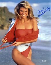 CHRISTIE BRINKLEY SIGNED AUTOGRAPHED 11x14 PHOTO SI SWIMSUIT MODEL BECKETT BAS picture