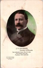 Postcard Governor J.O. Davidson Portrait Wisconsin WI © 1907 R. Henry       O481 picture