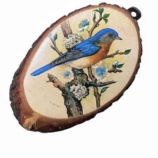 Mid Century Decoupage Wood Bluebird picture