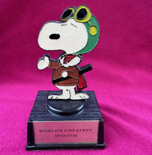 Vintage Snoopy Peanuts Figure Trophy Worlds Greatest Aviator 1970 picture