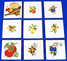 LOT Bountiful Fruit Accent Tiles Vintage Wenczel decorative 4.25 square Mix  GQ picture