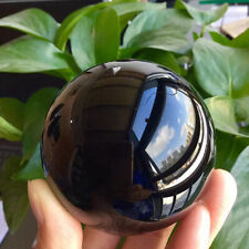 100MM Large Natural Black Obsidian Quartz Ball Crystal Sphere W/ Stand Healing picture