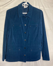Vtg.  JM Collection Polyester  Long Sleeve Button Pocket Jacket Women's Blue. 10 picture