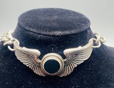 Rare 1942 US Air Force Navigator Wings Sterling Silver Bracelet 10” Around picture