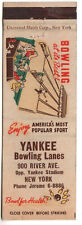 Matchbook cover:  Yankee Bowling Lanes, Bronx, NY (New York) - opposite stadium picture