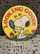 Vintage Peanuts Snoopy and Woodstock* Looking Good* Two Sided Pocket Mirror picture
