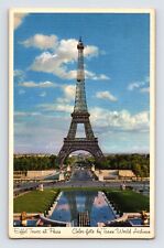 Postcard Trans World Airlines TWA Airplane Eiffel Tower Paris 1940s Unposted picture