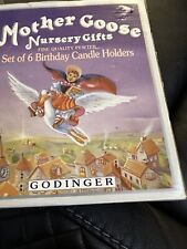 Mother Goose Nursery Gifts Set Of 6 Pewter Birthday Candle Holders 1994 Godinger picture