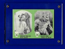 Horror Monster 1961 GREEN  NU-CARDS 1ST SERIES UNCUT PANEL   NRMT W/ACRYLIC CASE picture
