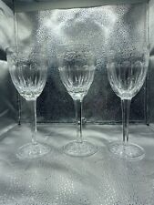 Set of 3 Wedgwood Calendore Crystal Glass Wine Stem Glasses Goblet 8.5