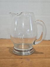 Beautiful Small Glass Pitcher with Silver Plated Bottom picture