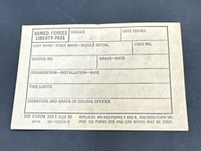 Post WWII/Korean War US Army 1950 NOS blank Armed Forces Liberty Pass card. picture
