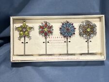 Set Of 4 Pottery Barn Jewel Placecard Holders NOS picture