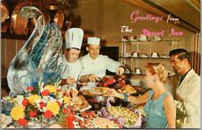 1950s LAS VEGAS, Nevada Postcard WILBUR CLARK'S DESERT INN Buffet Table Scene picture