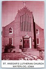 Waterloo Iowa IA Postcard St. Ansgar's Lutheran Church Exterior c1960's Vintage picture