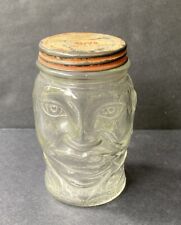 Vintage Lucky Joe Glass Bank Nash Chicago Coin Jar 1930s Mustard Jar 8 1/2oz picture