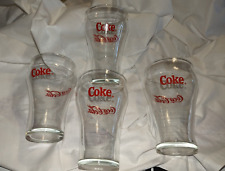 Set of 4 Coca-Cola Glasses Bell-Shaped Red Letters 12 Oz. Made  in the USA picture