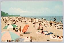 Cedar Point-On-Lake Erie Sandusky Ohio Postcard 1960s Beach View Bathing picture