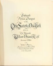 1904 Ohio Society of NY Banquet Program for William Howard Taft, Sec of War picture