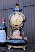 Vintage Limoges cobalt blue decor mantel clock picture