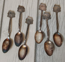 6pc Towle’s Log Cabin Syrup Demitasse Silver Spoon Promo Advertising Vintage picture