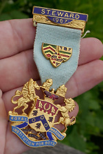 Vintage 1967 Royal Masonic Institution For Boys Steward Enameled Medal picture
