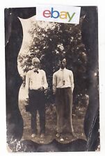 1913 RPPC MICHIGAN VALLEY KANSAS FATHER & SON VINTAGE PHOTO POSTCARD KS OLD  picture