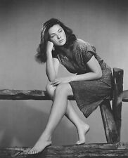 Barefoot Beauty Actress GENE TIERNEY Classic Black & White Poster Photo 8.5x11 picture