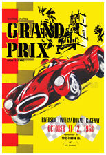 1958 LA Times Grand Prix at Riverside Raceway Vintage Poster picture