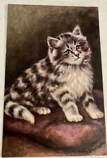 Antique Early 1900’s NOS Artist Postcard M. Babington Gray & Black Tabby Kitten picture