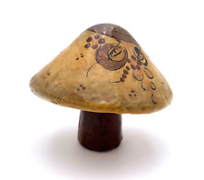 Vintage Signed SER MEL TONALA JHL MEX Hand-Painted Paper Mache Mushroom w/Bird picture