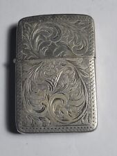 VINTAGE SILVER FLORAL SCROLL FULL SIZE LIGHTER NO MARKINGS AS FOUND FROM ESTATE picture