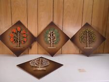 MCM Danish Modern Syroco Wall Plaques Seasons 4 NEW picture