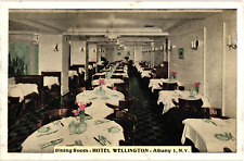 Hotel Wellington Dining Room Albany New York White Border Postcard c1940s picture