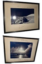 TWO 🇺🇸 GENE CERNAN signed Authentic Vintage Frame Photos Apollo17 Astronaut picture