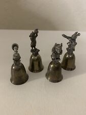 4 Vintage Beatrix Potter Silver Plated Bell Peter Rabbit New England -Tarnished picture