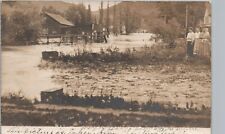 FLOODED CREEK chaseburg wi real photo postcard rppc wisconsin history disaster picture
